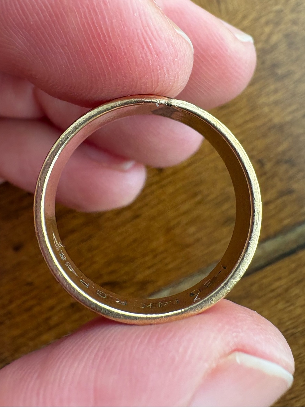 Vintage 14K yellow gold tone R.G.P. Heart Wedding eternity Band Ring 6 3/4 6.75 - Picture 9 of 16